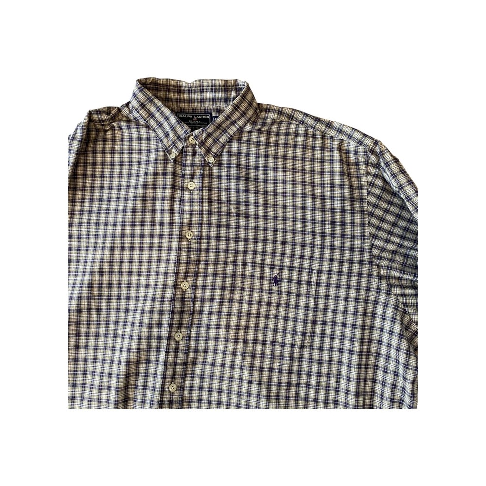Ralph Lauren Sport 4XLT Tall Plaid Button Down Shirt Long Sleeve Menswear